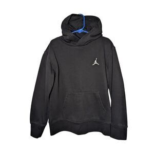 Jordan Boys Tops, Black Jordan Logo Pullover Sweatshirt Hoodie, Sz S